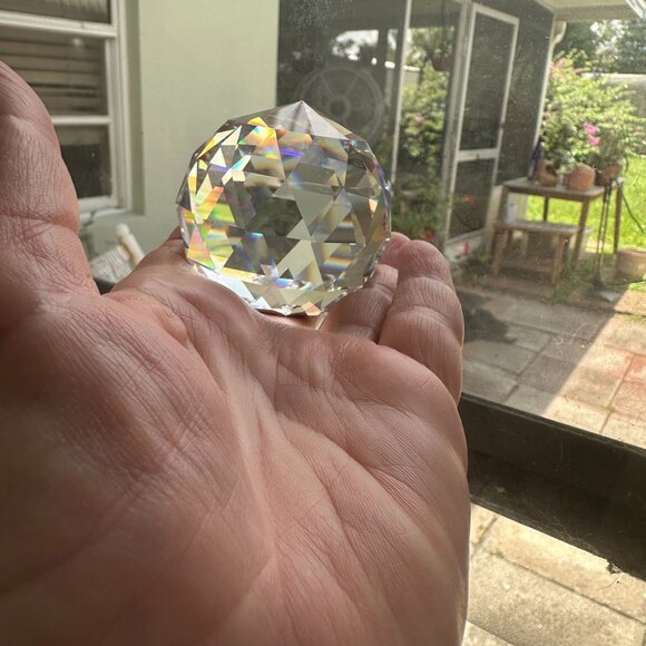 Baccarat Crystal Faceted Paperweight Vintage Modern - Picture 4 of 9